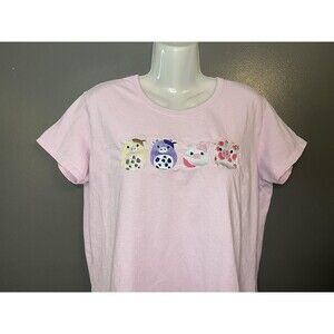 Cow Graphic Gildan Shirt Womens XL Pink Embroidered  Tee T-Shirt Squishmallow